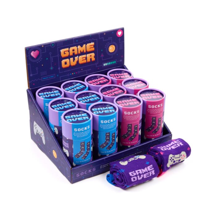 Game Over Socken aus der Röhre