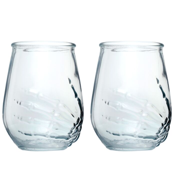 Skeletthand Trinkgläser 2-er Set 500ml