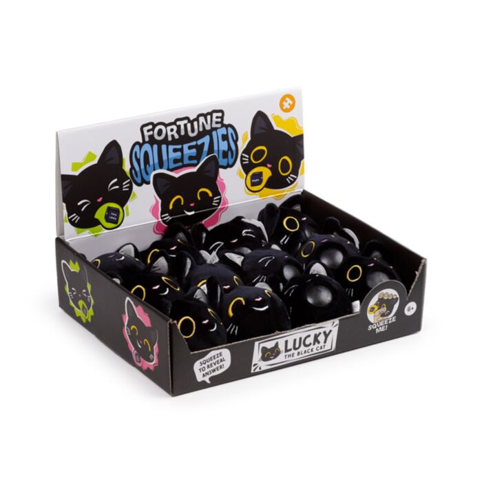 Queasy Squeezies Lucky the Black Cat Schwarze Katze Magischer Wahrsager Plüsch-Quetschspielzeug