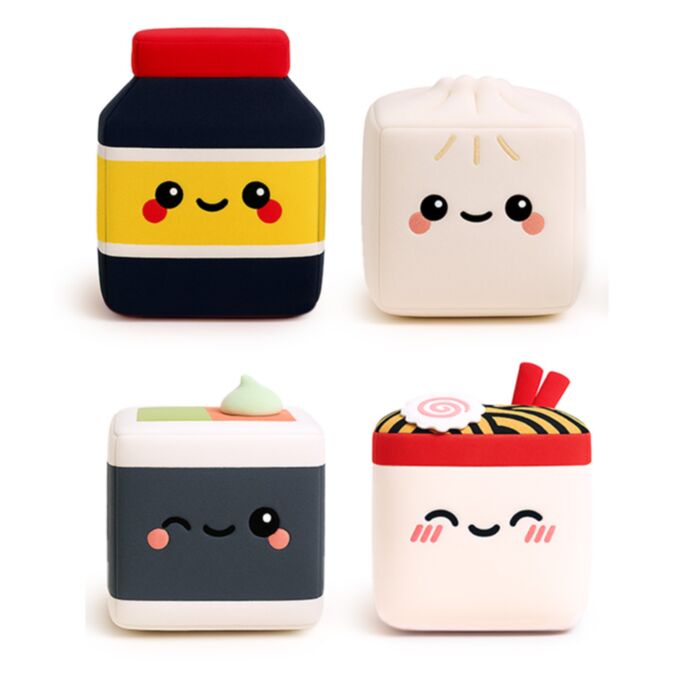 Squish Blox Foodiemals Bao House Bao Bun Memory-Schaum-Würfel