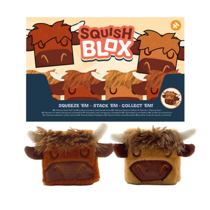 Squish Blox Highland Coo Kuh Memory-Schaum-Würfel