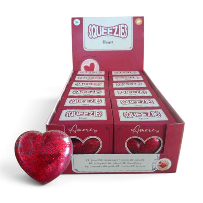 Malzzucker Amore Glitzer-Herz Quetschbares Anti-Stress-Spielzeug 