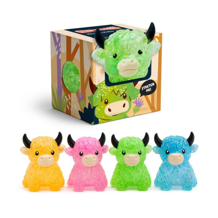 Malzzucker Glitzer-Highland Coo Kuh Quetschbares Anti-Stress-Spielzeug 