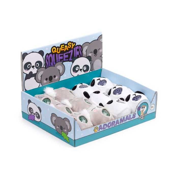 Queasy Squeezies Zootiere Plüsch Quetschtiere Spielzeug (Koala/Panda)