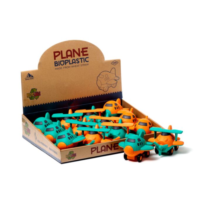 Biokunststoff Push/Pull Flugzeug Action Spielzeug