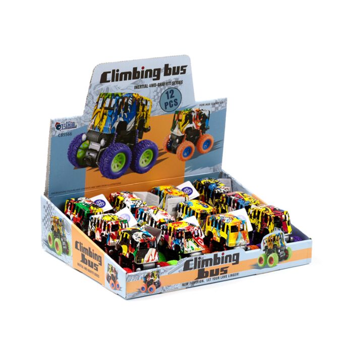 Stunt Graffiti Bus Action-Spielzeug mit Reibungsantrieb