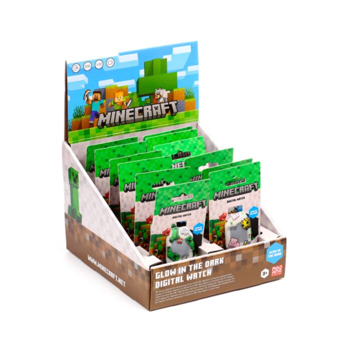 Minecraft Im Dunkeln leuchtende Silikon-Digitaluhr