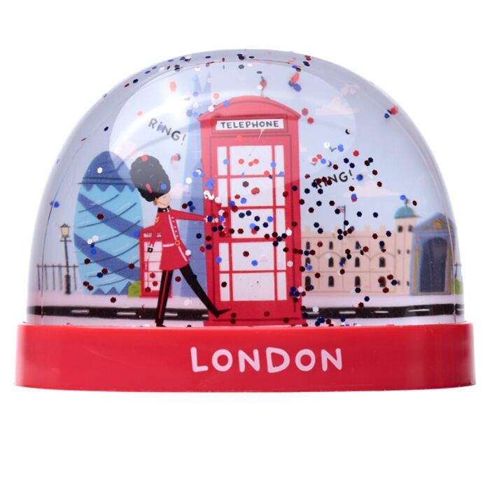 London Icons rote Telefonzelle Glitzer Schneekugel - Groß