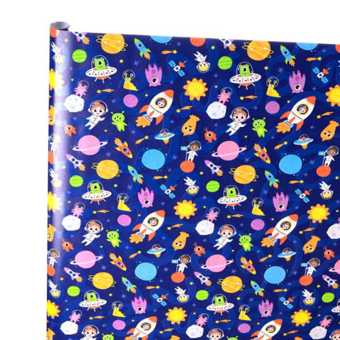 Space Cadets Weltraum Astronaut Geschenkpapier 3m-Rolle