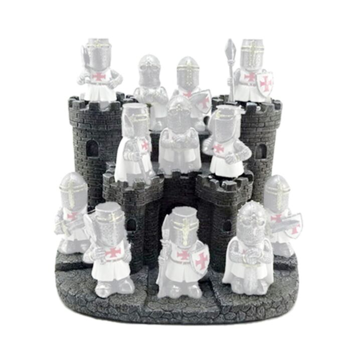 Niedlicher Mittelalterlicher Ritter Schloss Welt Figuren Display Stand