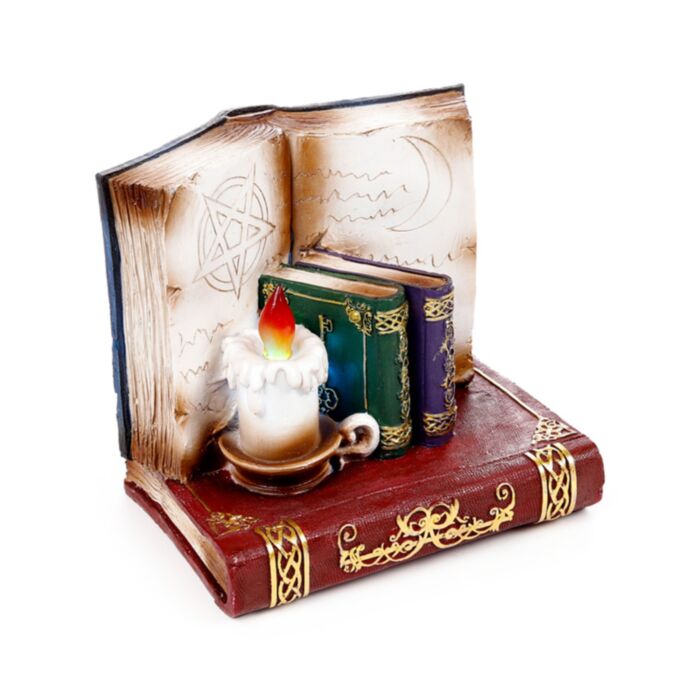 Witches Black Cat & Wise Old Magical Owl Katze Eule Sammlerfiguren LED-Display-Stand