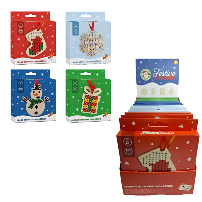 Festive Friends DIY Weihnachten Kreuzstich-Dekoration zum Selbermachen 