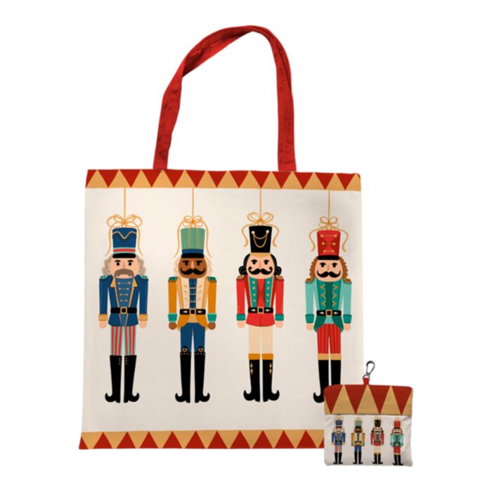 Nutcracker Weihnachten Faltbare wiederverwendbare Einkaufstasche  Nussknacker
