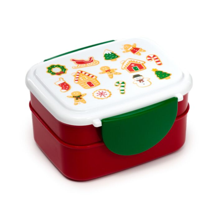 Baker Street Weihnachten Lebkuchen Stapelbare Bento-Lunchbox mit Löffel & Gabel
