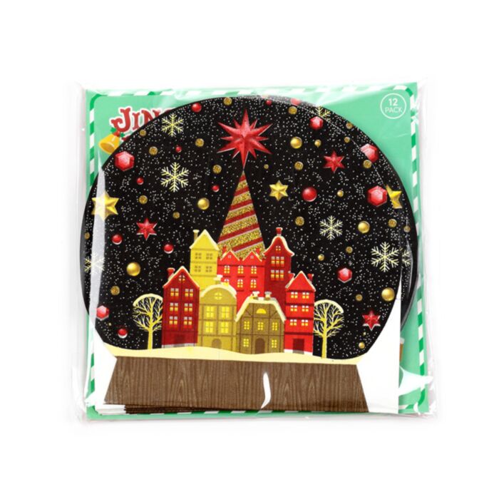 Weihnachten Schneekugel Packung mit 12 3-lagigen Papierservietten
