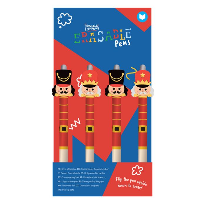 Festive Friends Weihnachten Nussknacker Radierbarer Kugelschreiber mit Silikon-Topper