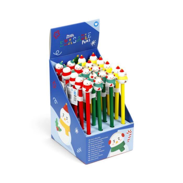 Weihnachten Schneemann  Radierbarer Kugelschreiber mit Topper