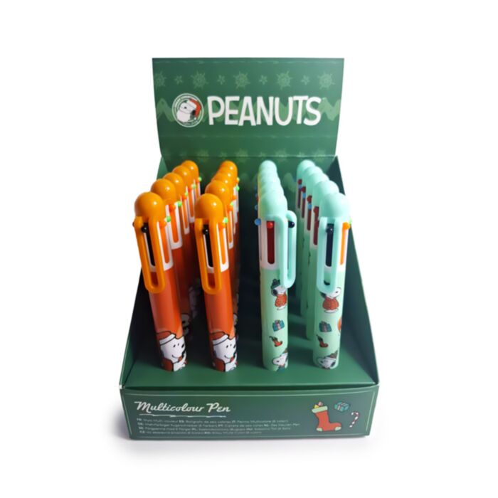 Peanuts Snoopy & Woodstock Weihnachten Mehrfarbiger Kugelschreiber (6 Farben) 