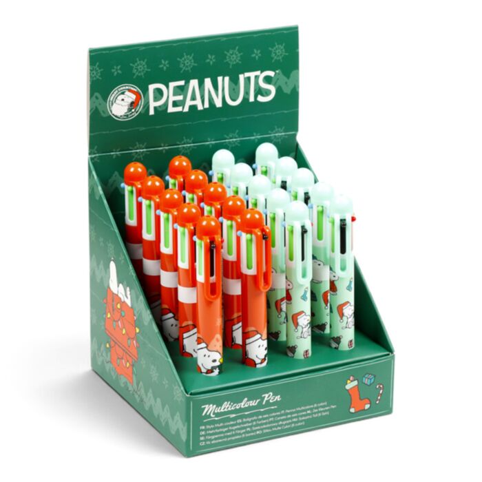 Peanuts Snoopy & Woodstock Weihnachten Mehrfarbiger Kugelschreiber (6 Farben) 