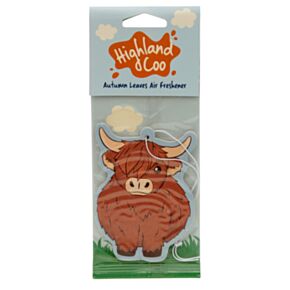 Highland Coo Kuh Herbstblätter Auto-Lufterfrischer