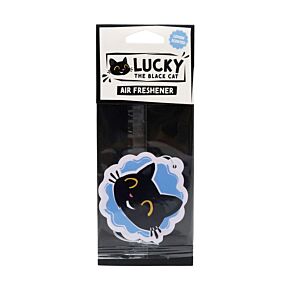 Lucky the Black Cat Schwarze Katze Gesicht Zitrone Auto-Lufterfrischer