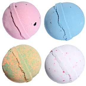 Badebomben 4er-Mix Rose, Lavendel, Mango & Kokosnuss 16er-Set Badebomben 4er-Mix Rose, Lavendel, Mango & Kokosnuss 16er-Set