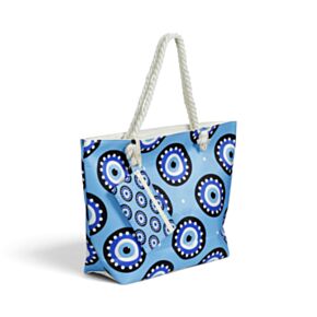 Runder Böser Blick Strandtasche & Mini-Reißverschlussbeutel