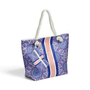 Blaues Mandala Strandtasche & Mini-Reißverschlussbeutel