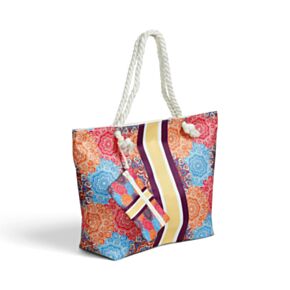 Buntes Mandala Strandtasche & Mini-Reißverschlussbeutel