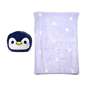 Blankeazzz Adoramals Nico the Penguin Pinguin  Plüsch 2 in 1 Reisekissen & Decke