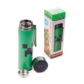 Minecraft Creeper Isolierflasche mit Digital-Thermometer 450ml