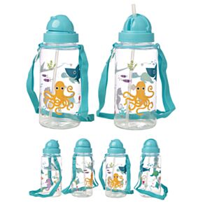 Splosh Meerestiere Kinder-Wasserflasche mit Strohhalm 450ml