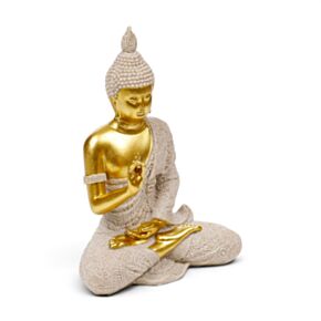 Meditation  Thai Buddha Sandstein & Gold Effect