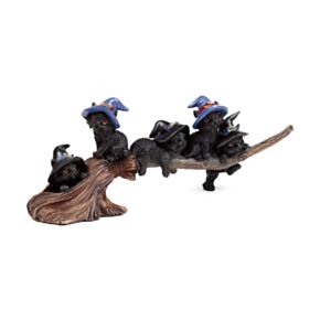Witches Black Cat Spielende Katzen auf Hexenbesen