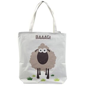 BAAAG Schaf Reißverschluss-Baumwolltasche