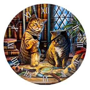 Lisa Parker Purrlock Holmes Katze Wanduhr