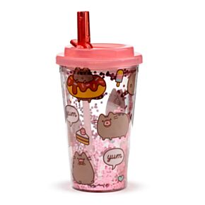 Pusheen the Cat Katze Foodie Becher mit Deckel & Flip-Strohhalm 500ml