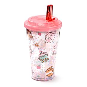 Pusheen the Cat Katze Sips Becher mit Deckel & Flip-Strohhalm 500ml Pusheen the Cat Katze Sips Becher mit Deckel & Flip-Strohhalm 500ml