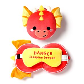 Relaxeazzz Adoramagics Drache Plüsch Reisekissen & Schlafmaske