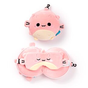 Relaxeazzz Adoramals Puff the Pufferfish Kugelfisch Reisekissen & Schlafmaske 