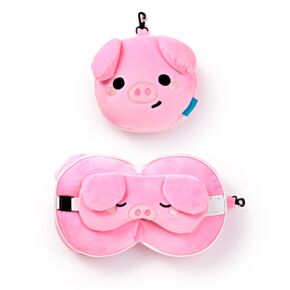 Relaxeazzz Adoramals Oscar the Pig Schwein Plüsch Reisekissen & Schlafmaske 