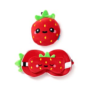Relaxeazzz Foodiemals Elidi the Strawberry Erdbeere Reisekissen & Schlafmaske