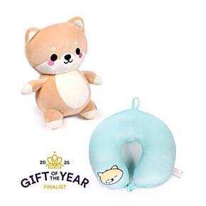 Swapseazzz Adoramals Shuggs the Shiba Inu Hund 2 in 1 Reisekissen & Plüschtier