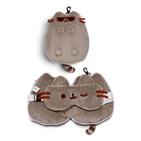 Relaxeazzz Pusheen Cat Katze mit Sonnenbrille – Reisekissen und Schlafmaske