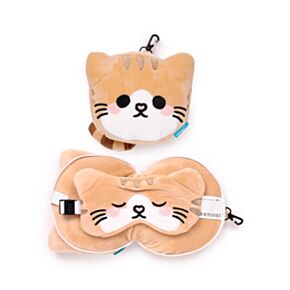 Relaxeazzz Adoramals Schottische Faltohrkatze Plüsch Reisekissen & Schlafmaske