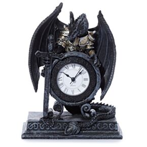 Drache in Rüstung Kaminuhr