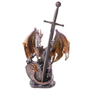 Dark Legends Feuerdrache mit Schild und Schwert