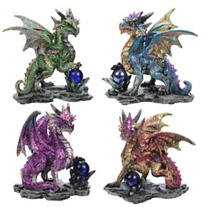 Enchanted Nightmare Wahrsager-Drache mit Kristallkugel