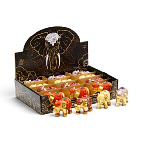 Glückselefant Gold-Metalleffekt Glitzer Räucherstäbchenhalter