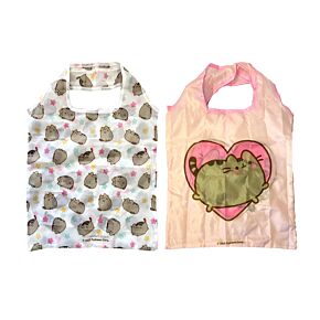Pusheen the Cat Katze Herzen und Sterne RPET Faltbare wiederverwendbare Einkaufstasche 